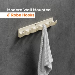 Ensemble de crochets muraux modernes de 6 pouces de long, style industriel, porte-serviettes, patère métallique allongée pour salle de bain et buanderie - Product Image 2
