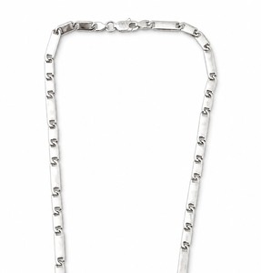 Cadena de Eslabones Rectangulares de Plata de Ley 925 para Hombre, Estilo Moderno y Minimalista, Unisex, para Uso Diario, Regalo para Fiestas, Acabado Pulido - Product Image 2