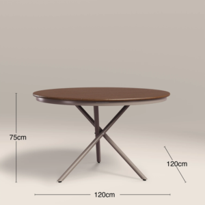 Modern <b>Dining</b> Room Set with <b>Round</b> Wood <b>Table</b> and Four Curve Back Chairs for Home Furniture - Product Image 4