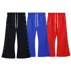 Pantalones de chándal de invierno para hombre, personalizados, de tejido grueso, ecológicos, con estampado por transferencia térmica, de pierna ancha, holgados y acampanados - Product Image 1