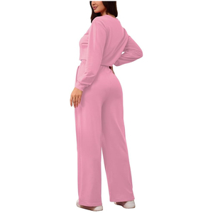 Ensemble de survêtement pour femmes de qualité supérieure, deux pièces, tissu doux, personnalisation de la marque, fournisseur OEM ODM - Product Image 6