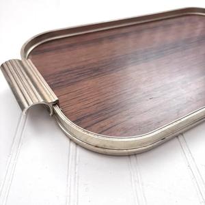 Plateau de rangement et de service rectangulaire haut de gamme avec poignées métalliques élégantes, finition raffinée, parfait pour la décoration de table et les réceptions - Product Image 5