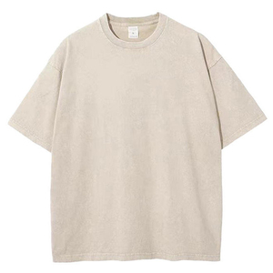 T-shirts Homme 100% Coton 180g de Haute Qualité Coupe Droite Épaules Tombantes Grandes Tailles Décontracté Ample Imprimé Délavé à l'Acide Vente en Gros - Product Image 1