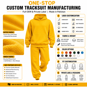 Ensemble de survêtement ample à épaules tombantes avec broderie de patch tissé personnalisé, en mélange de polyester et polaire, capuche à cordon de serrage et poignets élastiques, Weather New - Product Image 5