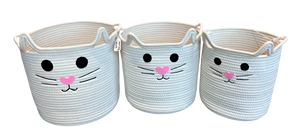 Modern Cotton Elephant Print Woven <b>Storage</b> <b>Basket</b> Organizer Bin Nursery <b>Toy</b> Holder - Product Image 5