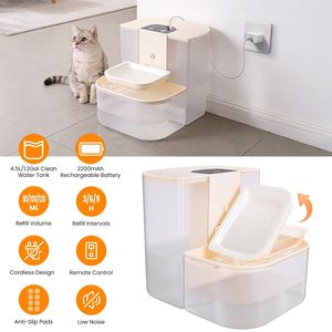 Distributore d'Acqua Automatico Intelligente a Doppio Serbatoio per Animali Domestici, Fontana d'Acqua Senza Fili con Filtrazione da 4,5L - Product Image 1