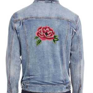 Chaqueta Vaquera Rosa Bordada para Mujer, Chaqueta de Mezclilla Floral de Alta Calidad, Moda Casual al por Mayor - Product Image 6