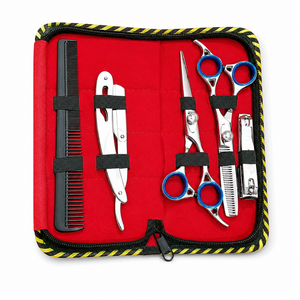 Kit de ciseaux de barbier professionnels en acier inoxydable avec lame tranchante, design pour droitiers et manche long - Product Image 3