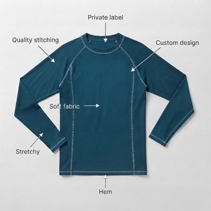 <b>Men</b> Plus Size Rash guard Black Basic Muscle Tight Elastic 4 Way Stretch Gym Running Training Long Sleeve <b>Compression</b> <b>Shirt</b> - Product Image 5