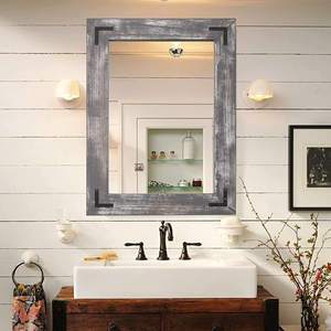 Rustic Wooden Framed Wall <b>Mirror</b> for Bathroom Farmhouse Wall Decor - Product Image 4