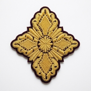 Luxury Hand Embroidered Gold Bullion Patch Premium Metal Wire Ceremonial Badge Custom Masonic Regalia <b>Applique</b> - Product Image 1