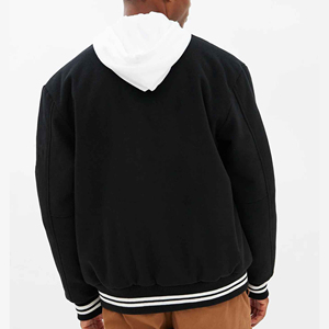 OEM Wholesale <b>Mens</b> Varsity <b>Jacket</b> Custom Color Block Zip & Button Closure <b>Running</b> Varsity <b>Jackets</b> for <b>Men</b> with Panel Design - Product Image 3