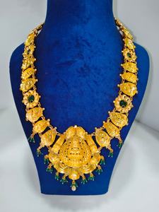 22K Gold Vintage Lakshmi Temple <b>Necklace</b> | Traditional South Indian Bridal Chains Engagement Party Gift - Product Image 3