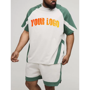 Conjunto Deportivo Europeo Americano de Verano para Hombre, Dos Piezas, Estampado, Lavado Ácido, Transpirable, Ligero, con Logotipo Frontal - Product Image 4