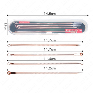 Professional 4 Pcs Facial Extraction <b>Tool</b> Set Stainless Steel Blackhead and Acne Remover Kit with Customized Label - Product Image 3