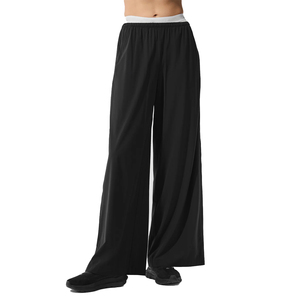 Conjunto de Sudadera con Capucha Corta y Pantalones Anchos para Mujer, 2 Piezas, Ligero, Elástico, Ropa Deportiva Informal, Venta al Por Mayor, OEM - Product Image 5