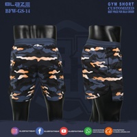 Shorts de sport pour hommes BLAZE FIGHT WEAR, pour la course à pied, l'entraînement en salle de sport, les arts martiaux, imprimés sur mesure, tissu micro-extensible, poches zippées