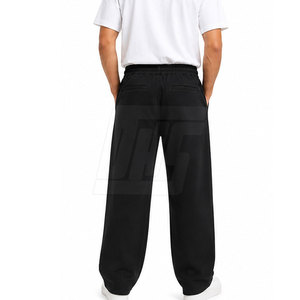 Pantalon Homme Style Urbain Décontracté, Coupe Ample et Large, Taille Élastique à Cordon, Tissu Lisse Tissé - Product Image 6