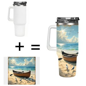 แก้วน้ำสแตนเลสสองชั้นขนาด 40 ออนซ์ ลายวิวชายหาด สำหรับใช้งานกลางแจ้ง - Product Image 1