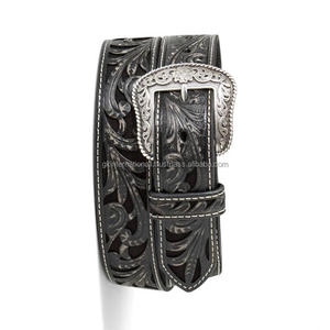 Ceinture d'outillage en cuir occidental pour hommes, blanche, sculptée à la main, en relief floral, pour Cowboy Cowgirl - Product Image 5