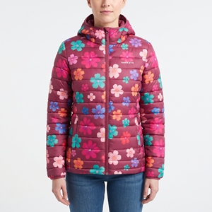 Women's Floral Printed Waist <b>Belt</b> Puffer Coat Hooded Quilted Winter Jacket Sublimation Warm Padded Outdoor Fashion Outerwear New - Product Image 5