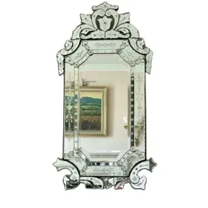 Venetian Mirror octagon Oval Flower style home hotels Venetian frame Floor Beveled Decor looking glass reflector Silver Mirror