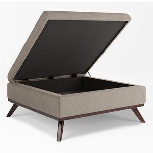 Owen Natural Square Coffee <b>Table</b> Storage Ottoman <b>Stools</b> & Ottomans Product - Product Image 6