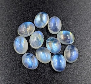 Cabochons de Pierre de Lune Arc-en-ciel, Coupe Ovale, Effet Flashy, 6x8 7x9 9x11 12x16 mm, Pierre Précieuse Naturelle, Trou de 0,4 mm, Perçage Droit, Pour la Fabrication de Bijoux - Product Image 5
