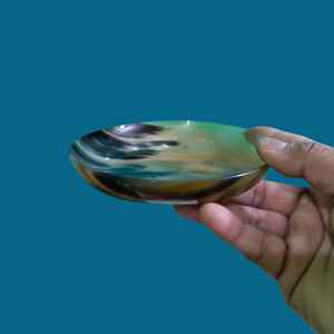 Plato de Servir Clásico de Cuerno de Buey Natural de 5 Pulgadas de Diámetro, Tazón Hecho a Mano, Vajilla Decorativa para Fiestas a Precio Económico - Product Image 1