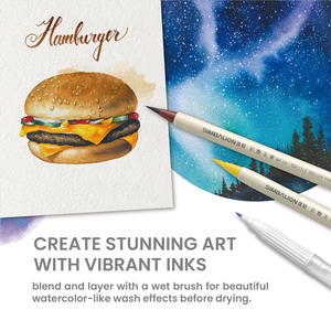 Marcador de pincel chino con tinta soluble en agua, 24 colores, pincel de cerdas de alta calidad, certificado EN 71-3 ASTM F963, suministros de arte TW - Product Image 3