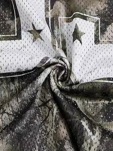 Camisetas de malla personalizadas de corte holgado para hombre y mujer, estilo fútbol americano, con estampado gráfico vintage, ajuste holgado y patrón de logo. - Product Image 4