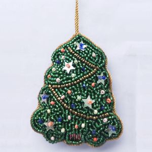 Handmade Butterfly Embroidered and Beaded Crystal Zari <b>Christmas</b> charm Ornaments <b>Pink</b> Illuminated Holiday <b>Decor</b> Hanging ornament - Product Image 5