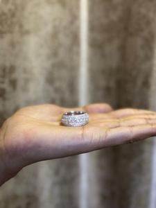 Luxury Moissanite Pave Band <b>Ring</b> for Women Iced Out Sparkling Wide <b>Statement</b> <b>Ring</b> Elegant Wedding Anniversary Gift Jewelry - Product Image 4