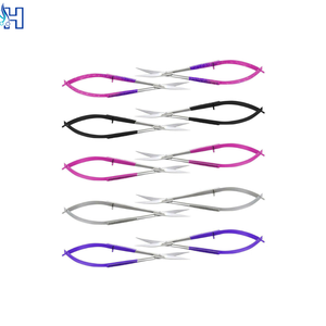 Ciseaux à ressort professionnels en acier inoxydable de haute précision à lame courbée, manche en acier, logo personnalisé, pour manucure et cuticules - Prix de gros - Product Image 4