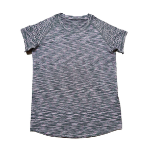 Camiseta de Manga Corta para Hombre, Color Gris Jaspeado, Cuello Redondo, Corte Regular, Manga Raglán, Tejido de Punto, 100% Poliéster, Secado Rápido, Color Sólido, Estilo Casual - Product Image 1