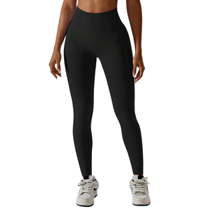 Custom Logo Mid Waist Elastic Waist Seamless Gym for <b>Booty</b> Lifting Workout Activewear Women Tights Yoga Leggings Simple - Product Image 1
