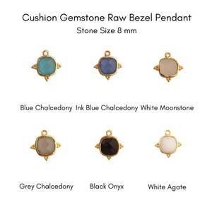 Gold Plated Bezel Set <b>Cushion</b> Gemstones Handmade Charm Pendant - DIY Making Fashion Jewelry for Wholesale - Product Image 2