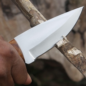 Couteau de skinner en acier au carbone fait à la main avec manche en bois d'olivier et gaine en cuir fin couteau de boucher couteau de camping manche en bois de cerf - Product Image 3