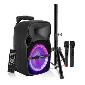 Attivo casa 8 2-MIC portatile rotolamento PA DJ sistema 250W per Bluetooth Party Speaker luci da discoteca Monster Powered ricaricabile 2 - Product Image 1