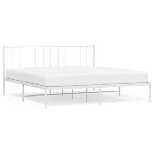 Cadre de lit double en acier thermolaqué blanc – Catégorie de produits : Lits métalliques - Product Image 2