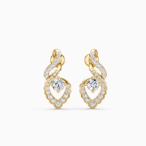 Boucles d'oreilles captivantes en or jaune, blanc et rose 9 carats avec diamant de laboratoire de 0,81 ct, modèle Flame Of Love - Product Image 3