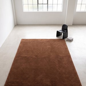 Textured Handtufted Anti-Slip Geometric Rustic <b>Brown</b> <b>Wool</b> Area Rug Living Room Bedroom Entryway Modern Home Decor Soft Plush - Product Image 2