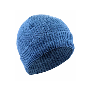 Bonnet en tricot côtelé noir, avec revers plié, pour homme, femme, unisexe, décontracté, chaud, extensible, pour l'extérieur - Product Image 3