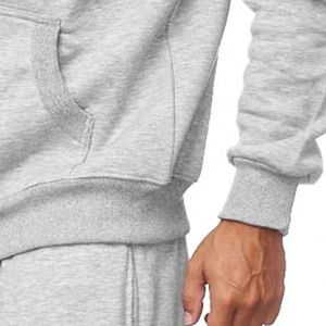 Survêtement de sport de haute qualité pour hommes, jogging à capuche, noir, deux pièces, 100% polyester, coton, vêtements de course pour adultes - Product Image 3