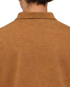 เสื้อโปโลแขนยาวสีน้ำตาลอูฐสำหรับผู้ชาย ผ้าคอตตอนผสมเนื้อนุ่ม สวมใส่สบาย คอปกคลาสสิก เหมาะสำหรับฤดูหนาว ผลิตโดยผู้ผลิตเสื้อผ้า - Product Image 6