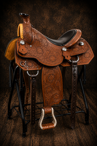 Silla de Montar Western de Cuero Genuino Premium para Doma Clásica, con Tallado Floral a Mano en Madera, para Ranch, Senderismo y Equitación de Placer OEM - Product Image 2