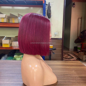 Perruque Bob Courte Sans Colle en Cheveux Humains Vietnamiens Naturels de Qualité Supérieure, Densité 180%, Texture Personnalisée, Dentelle Frontale HD Française - Product Image 3