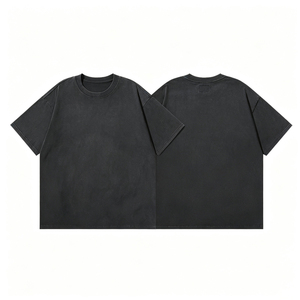 เสื้อยืดผู้ชายสีดำทรงหลวมพิมพ์ลายผ้าฝ้ายพรีเมียม 100% น้ำหนัก 250 กรัม สไตล์สตรีทแวร์ คอกลม ใส่สบายสำหรับฤดูร้อน - Product Image 3