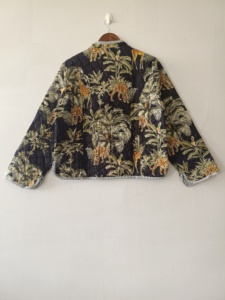 Veste en coton matelassée patchwork : Manteau réversible bohème - Product Image 4