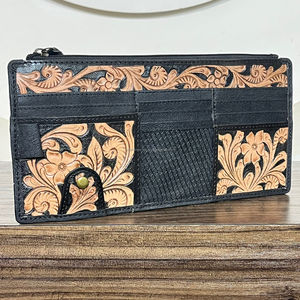 Organizador de Visera de Cuero Hecho a Mano con Diseño Floral Occidental, Organizador de Coche con Múltiples Bolsillos, Accesorio Automotriz - Product Image 4